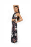 The Sculpted Suspender Halter Top – Noir Floral