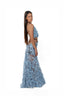The Floral Suspender Gown - Powder Blue