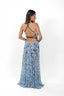 The Floral Suspender Gown - Powder Blue