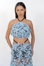 The Floral Suspender Gown - Powder Blue