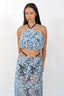 The Floral Suspender Gown - Powder Blue