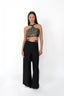 The Pleated Suspender Halter Top - Botanical Brocade
