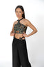 The Pleated Suspender Halter Top - Botanical Brocade